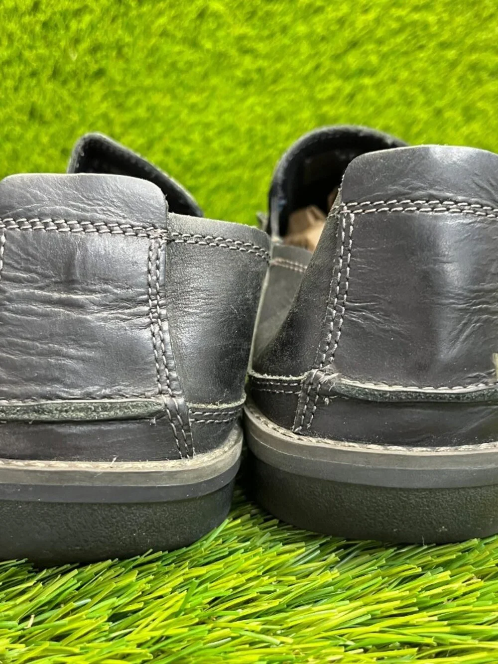 Timberland Edgemont Mens Size 10 Black Casual Classic Leather Slip On Shoes